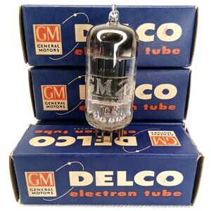 Mid Century Electron Tube With Box Set Of 4 GM Delco Model 12J8 NOS NIB 1950s